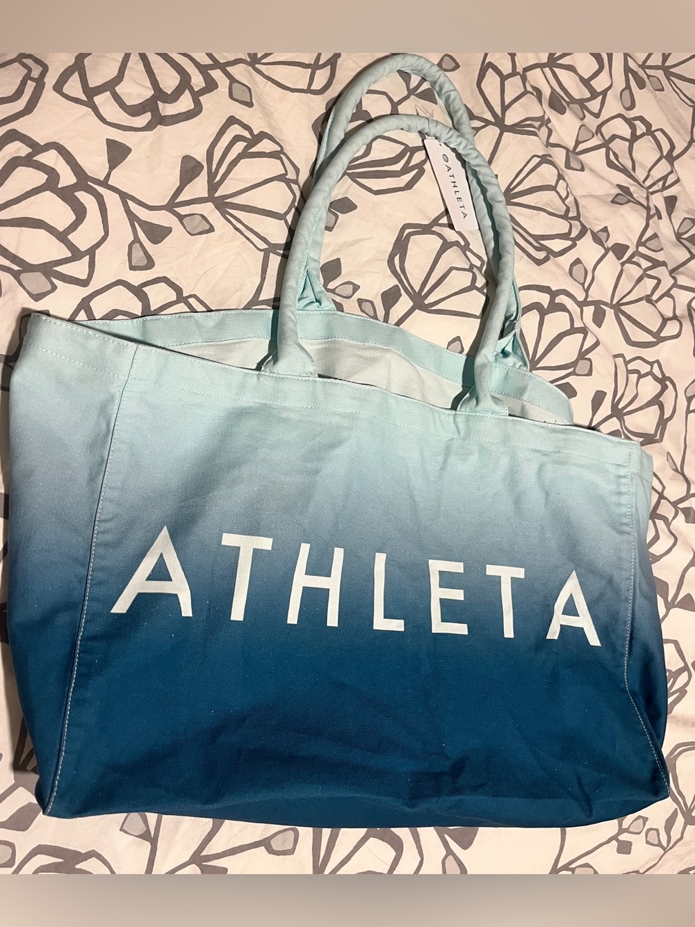 ATHLETA Turquoise & Aqua Ombré Tote Bag